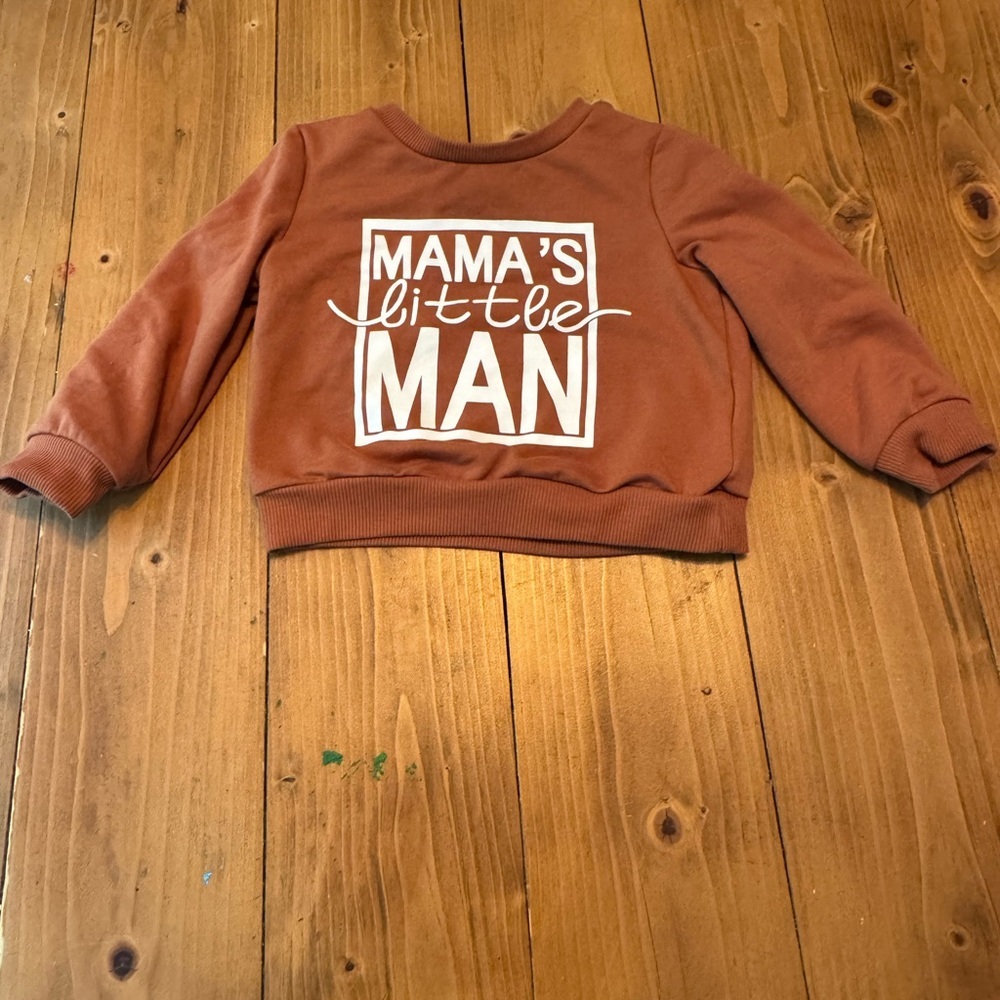 SHEIN Brown Graphic Sweatshirt‎ Hoodie 9-12 months